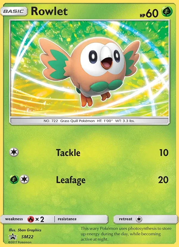 Rowlet SM22 SM Black Star Promos Pokémon card