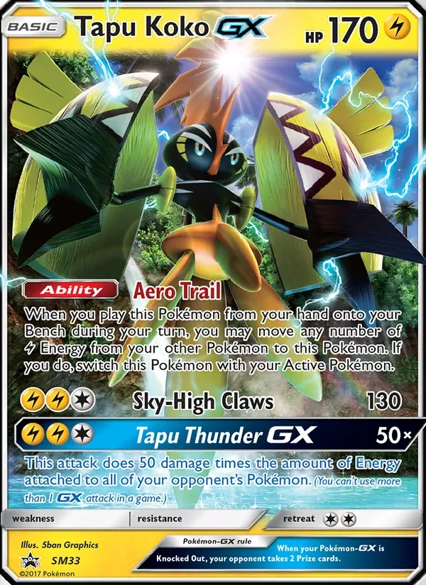 Carte Pokémon Tapu Koko GX SM33 SM Black Star Promos