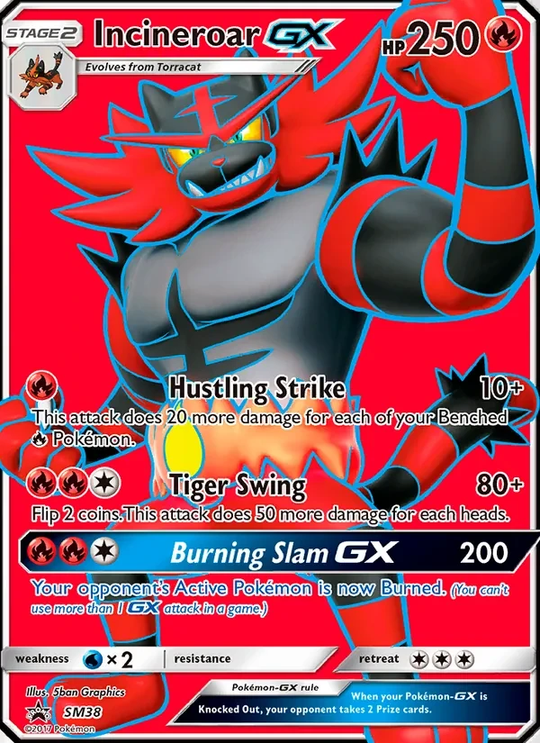 Carte Pokémon Incineroar GX SM38 SM Black Star Promos