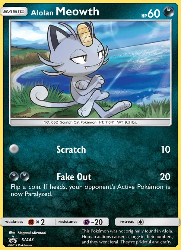 Alolan Meowth SM43 SM Black Star Promos Pokémon card