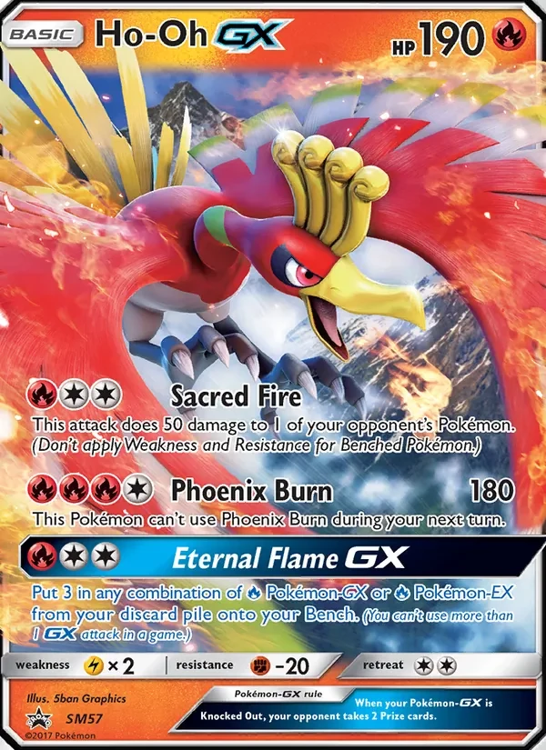 Carta Pokémon Ho-Oh GX SM57 SM Black Star Promos