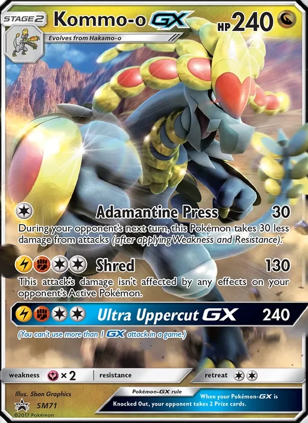 Carta Pokémon Kommo-o GX SM71 SM Black Star Promos