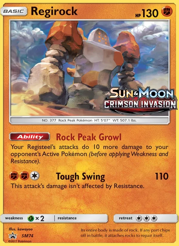 Regirock SM74 SM Black Star Promos Pokémon card