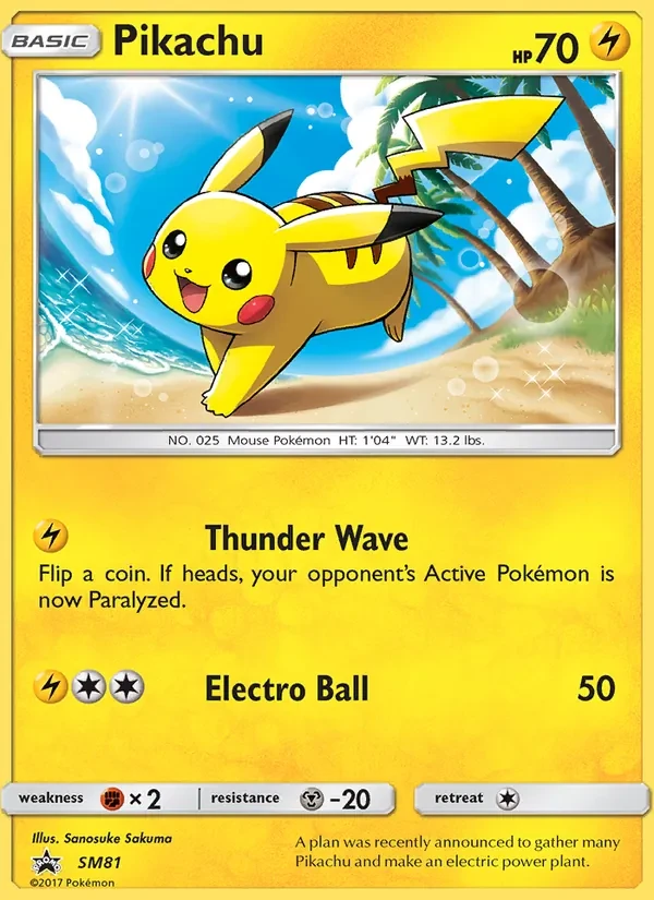Pikachu SM81 SM Black Star Promos Pokémon card