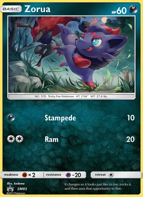Zorua SM83 SM Black Star Promos Pokémon card