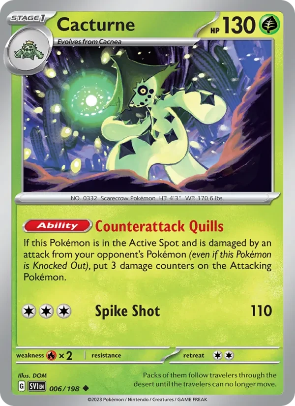 Cacturne 006/198 Scarlet & Violet Pokémon card