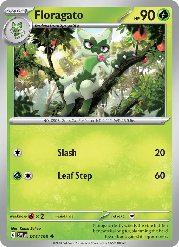 Floragato 014/198 Scarlet & Violet Pokémon card