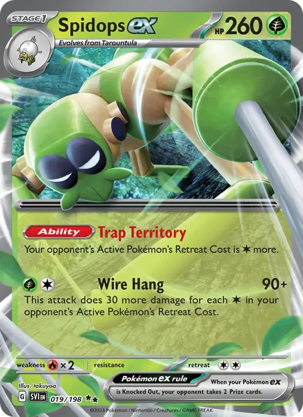 Spidops ex 019/198 Scarlet & Violet Pokémon card