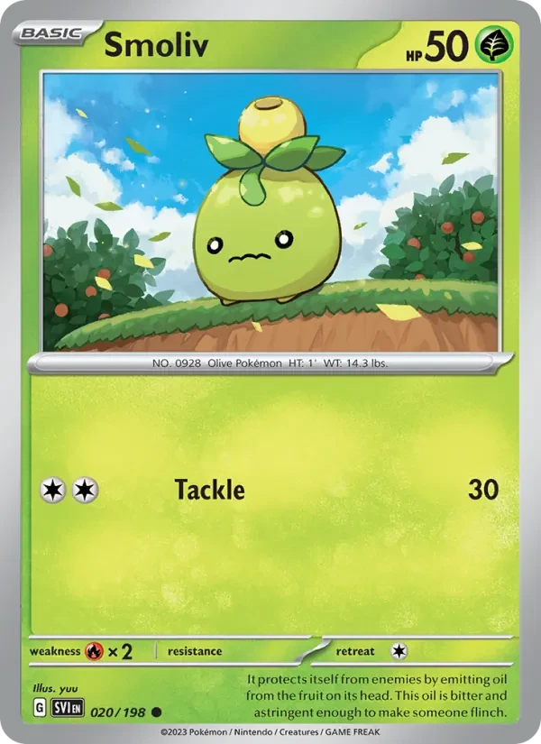 Smoliv 020/198 Scarlet & Violet Pokémon card