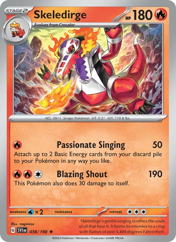 Skeledirge 038/198 Scarlet & Violet Pokémon card