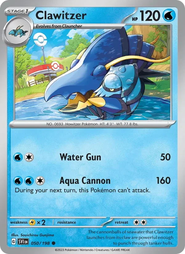 Clawitzer 050/198 Scarlet & Violet Pokémon card