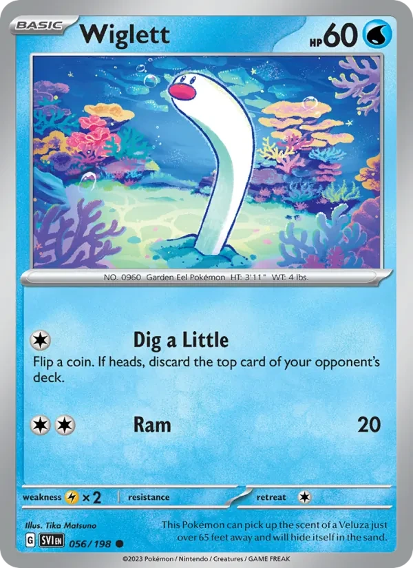 Wiglett 056/198 Scarlet & Violet Pokémon card