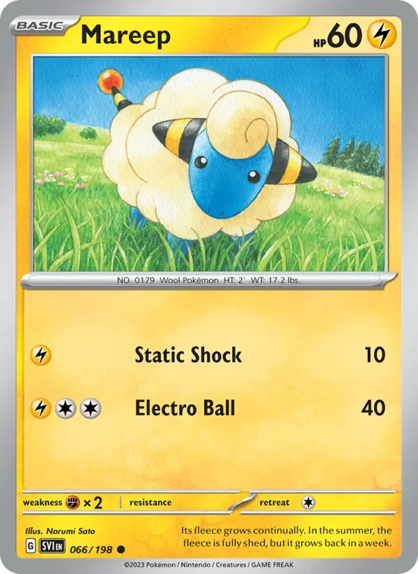 Mareep 066/198 Scarlet & Violet Pokémon Karte