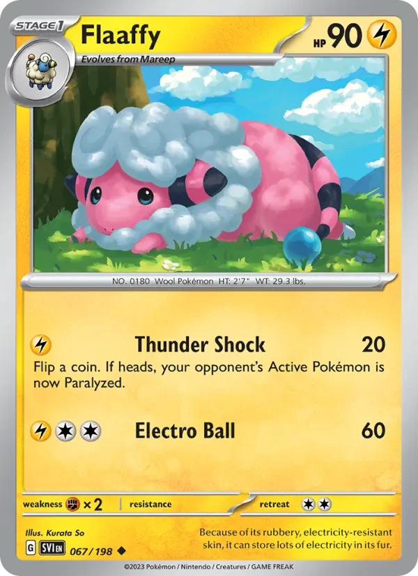Flaaffy 067/198 Scarlet & Violet Pokémon card