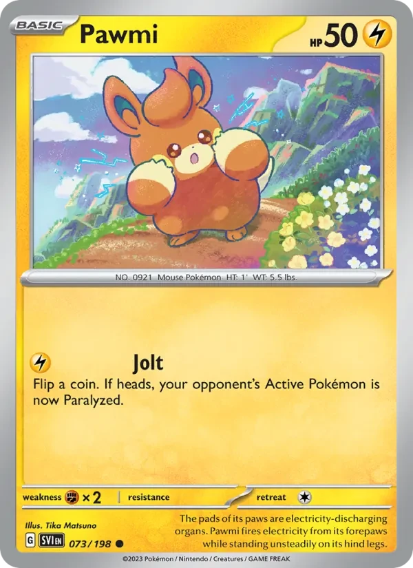 Pawmi 073/198 Scarlet & Violet Pokémon Karte
