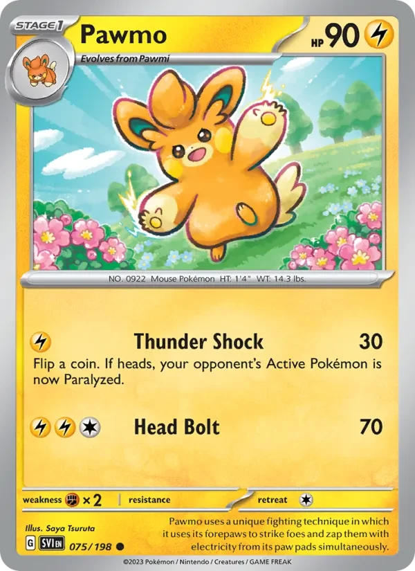 Pawmo 075/198 Scarlet & Violet Pokémon card