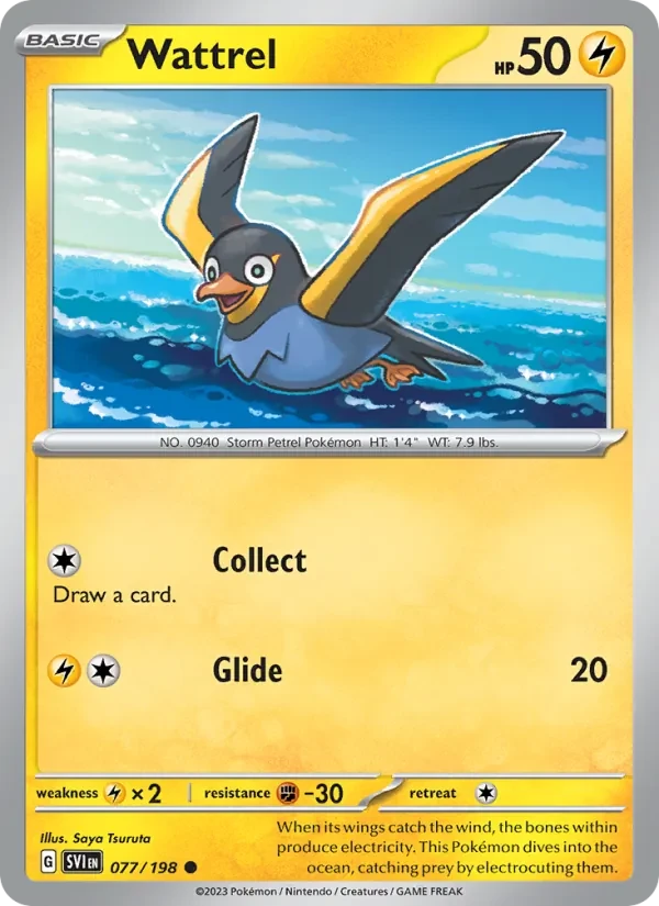 Wattrel 077/198 Scarlet & Violet Pokémon card