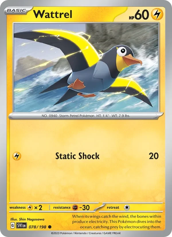 Wattrel 078/198 Scarlet & Violet Pokémon card