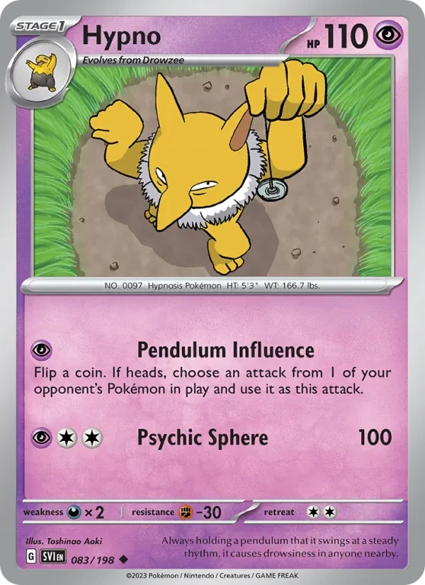 Hypno 083/198 Scarlet & Violet Pokémon card