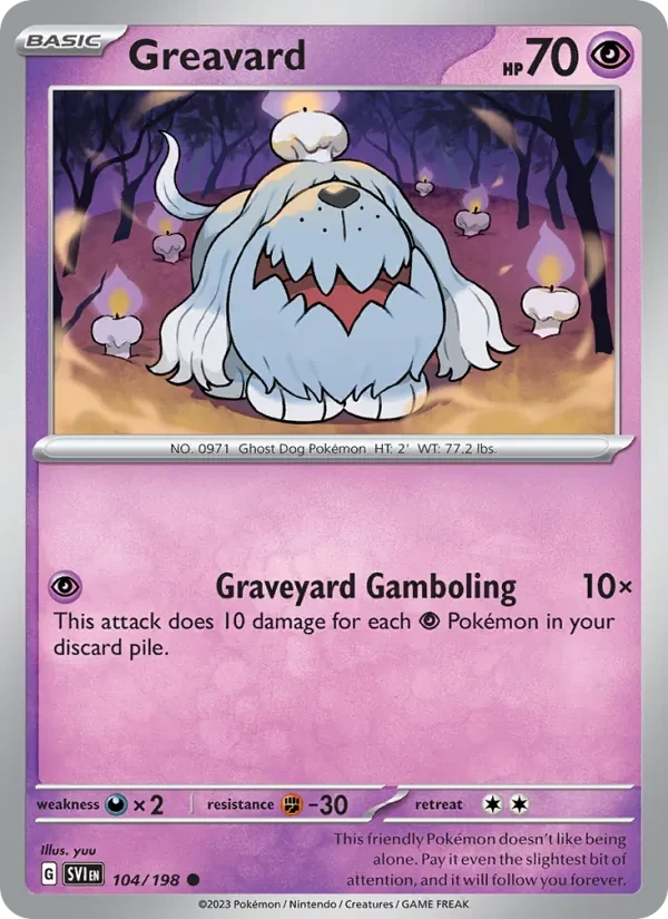 Greavard 104/198 Scarlet & Violet Pokémon card