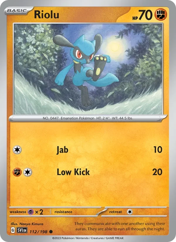 Riolu 112/198 Scarlet & Violet Pokémon card