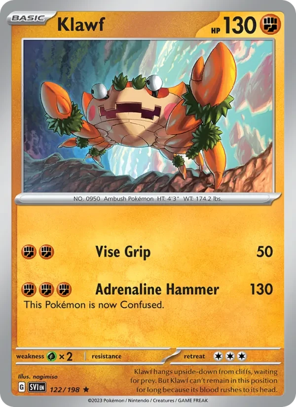 Klawf 122/198 Scarlet & Violet Pokémon card