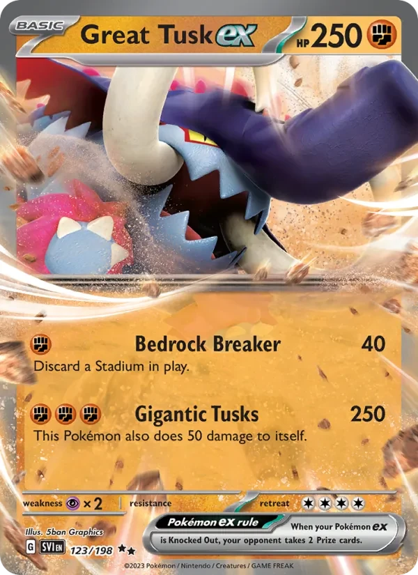 Great Tusk ex 123/198 Scarlet & Violet Pokémon card