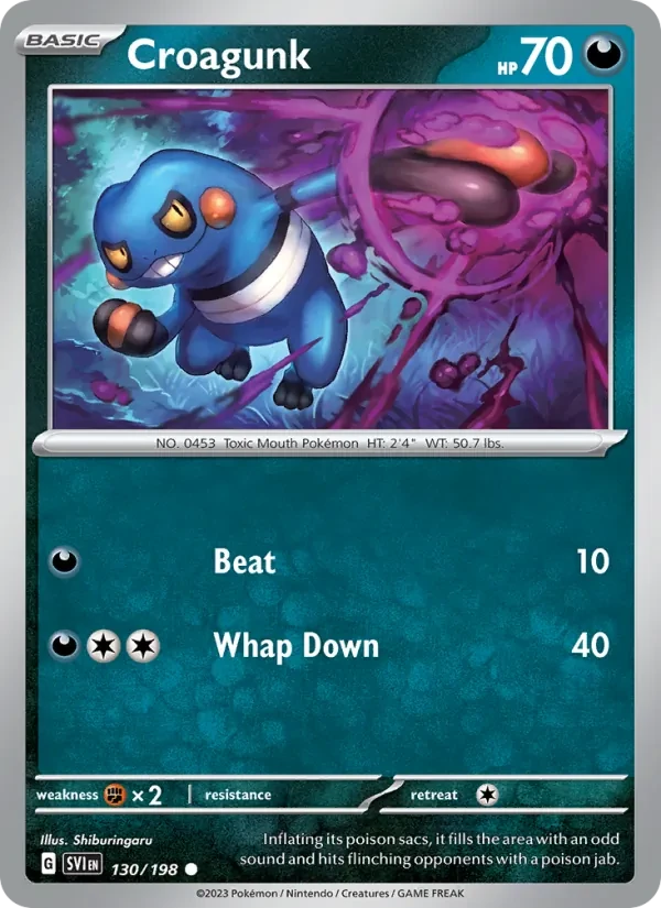 Croagunk 130/198 Scarlet & Violet Pokémon Karte