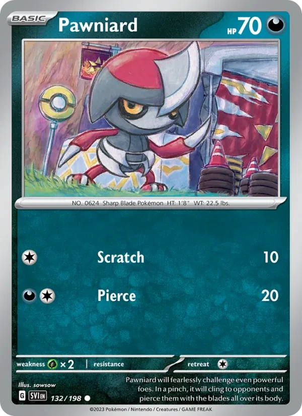 Pawniard 132/198 Scarlet & Violet Pokémon card