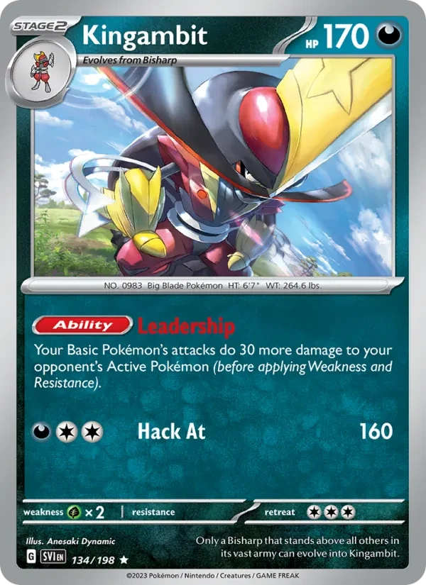 Kingambit 134/198 Scarlet & Violet Pokémon card