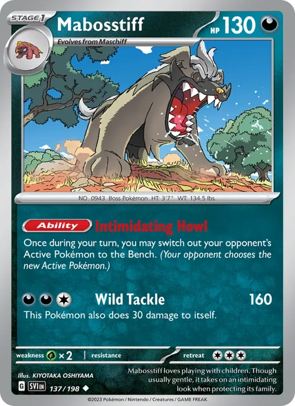 Mabosstiff 137/198 Scarlet & Violet Pokémon card