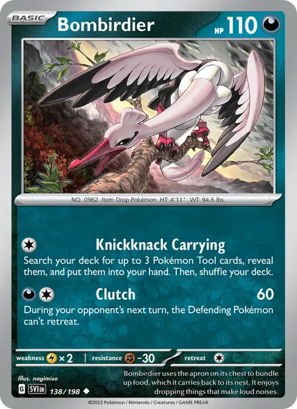Bombirdier 138/198 Scarlet & Violet Pokémon card