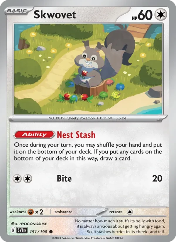 Skwovet 151/198 Scarlet & Violet Pokémon Karte