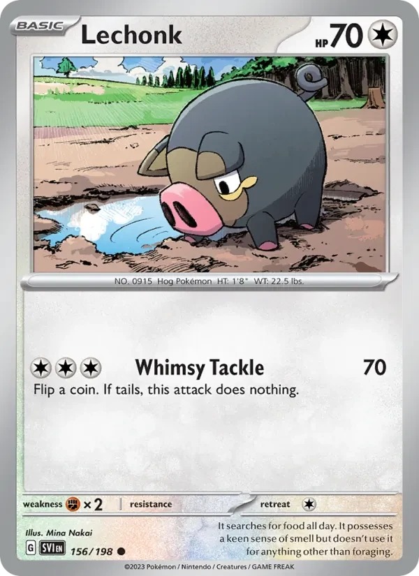 Lechonk 156/198 Scarlet & Violet Pokémon card