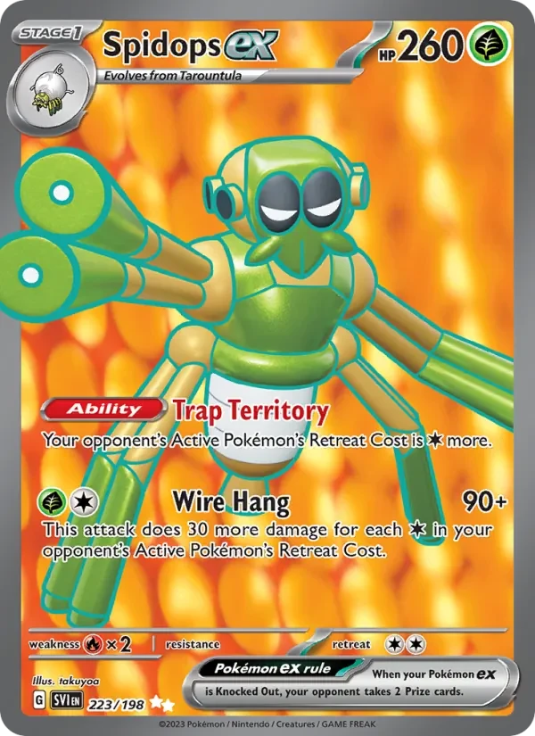 Spidops ex 223/198 Scarlet & Violet Pokémon card