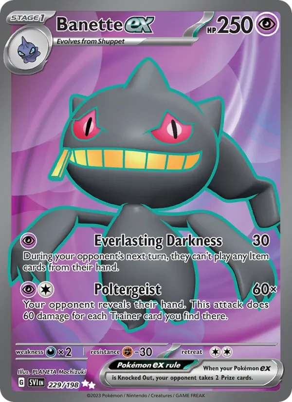 Carte Pokémon Banette ex 229/198 Scarlet & Violet