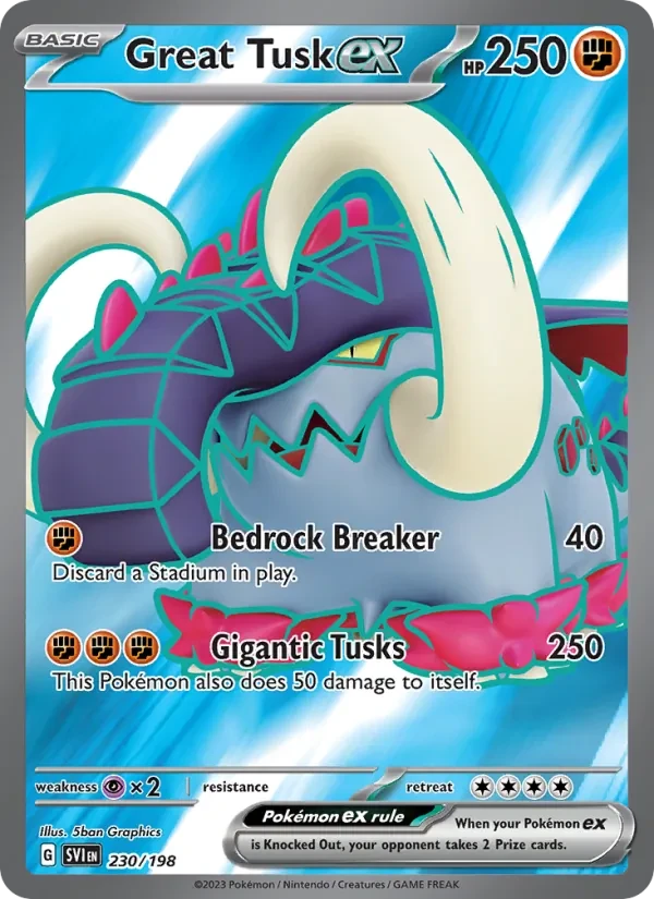 Great Tusk ex 230/198 Scarlet & Violet Pokémon kaart