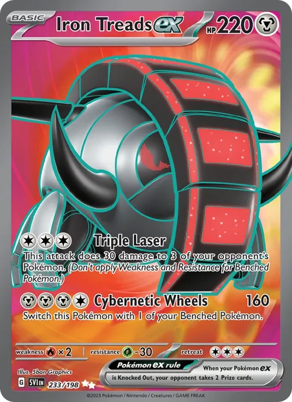 Iron Treads ex 233/198 Scarlet & Violet Pokémon card