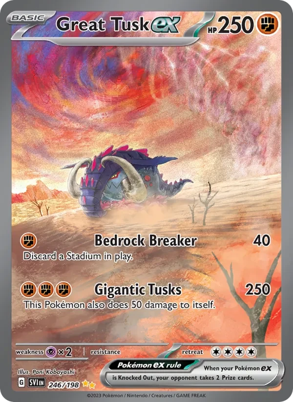 Great Tusk ex 246/198 Scarlet & Violet Pokémon card