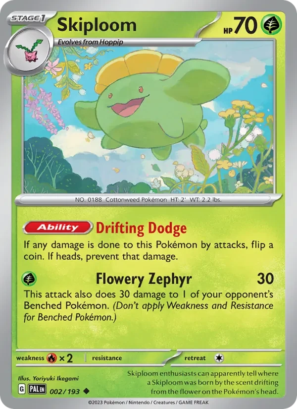 Skiploom 002/193 Paldea Evolved Pokémon card