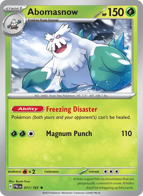 Abomasnow 011/193 Paldea Evolved Pokémon card