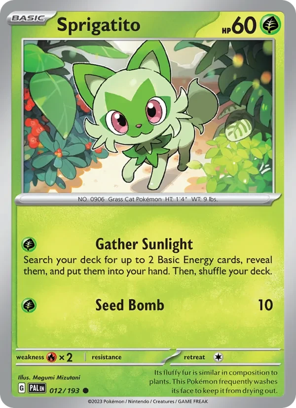 Sprigatito 012/193 Paldea Evolved Pokémon card