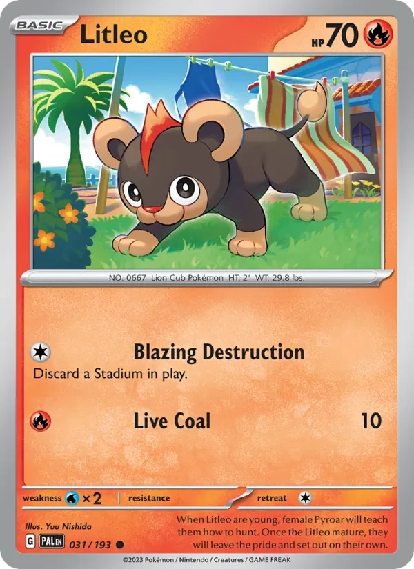 Carte Pokémon Litleo 031/193 Paldea Evolved