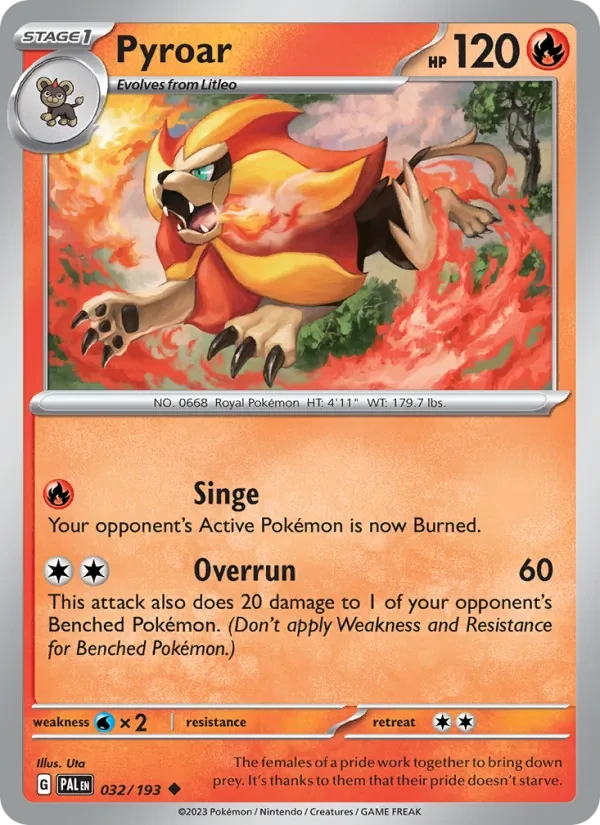 Pyroar 032/193 Paldea Evolved Pokémon card
