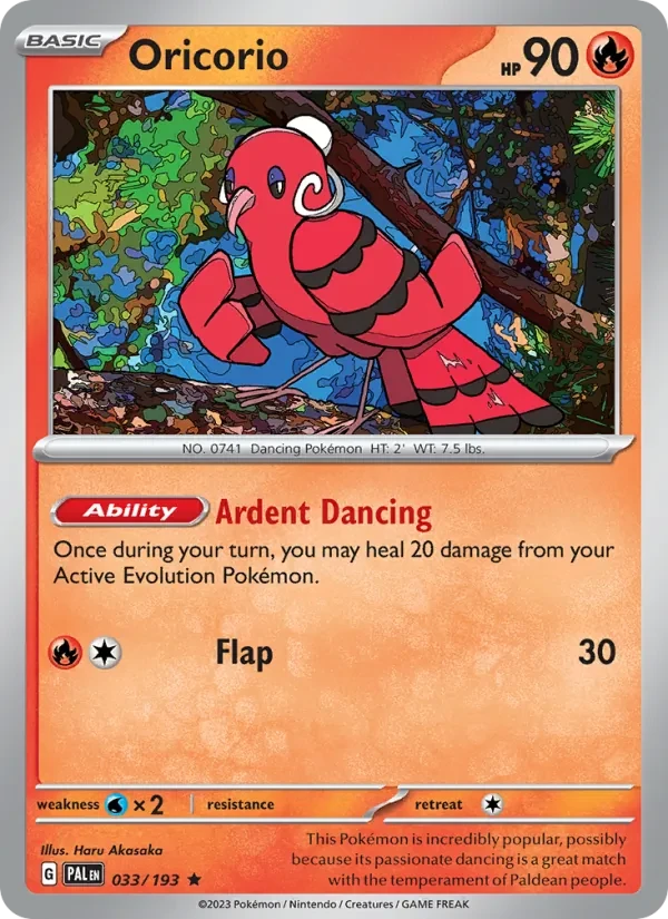 Carta Pokémon Oricorio 033/193 Paldea Evolved