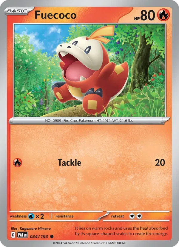 Fuecoco 034/193 Paldea Evolved Pokémon card