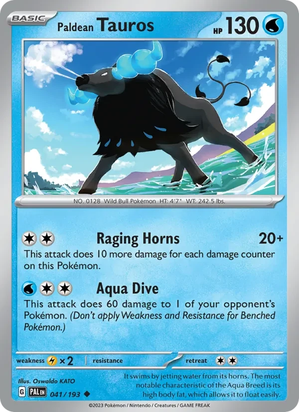 Paldean Tauros 041/193 Paldea Evolved Pokémon card