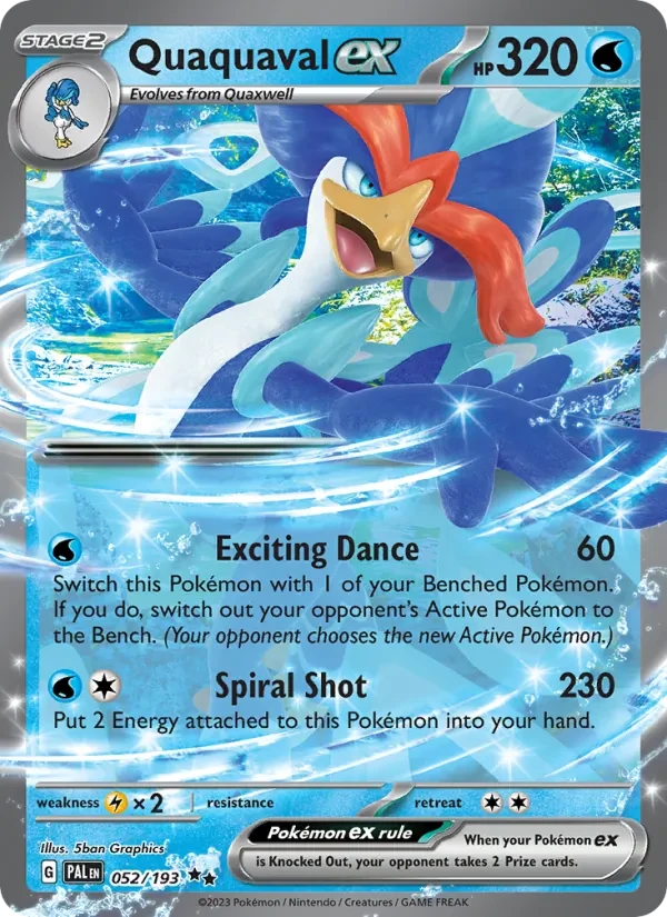 Quaquaval ex 052/193 Paldea Evolved Pokémon card