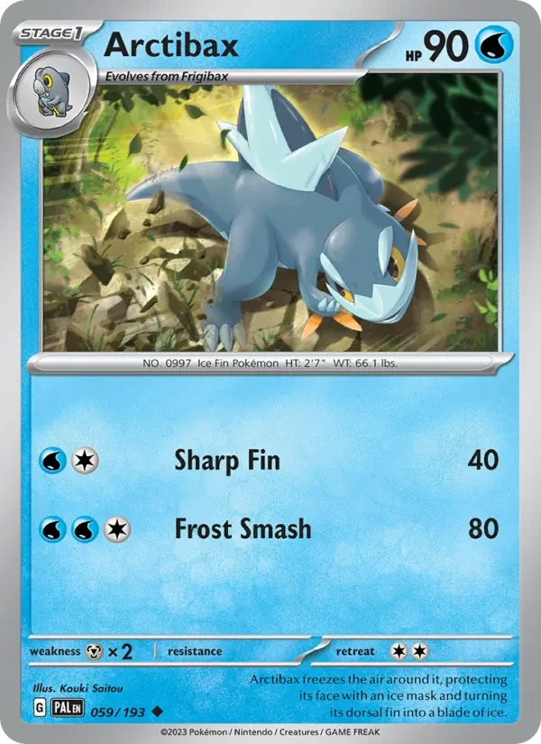 Arctibax 059/193 Paldea Evolved Pokémon card