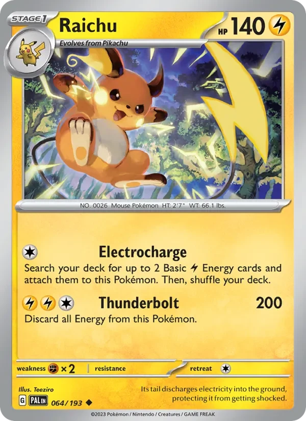 Raichu 064/193 Paldea Evolved Pokémon card